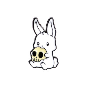 Rabbit With Skull Enamel Pin Badge