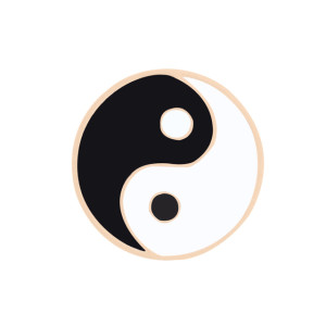 Yin Yang Enamel Pin Badge