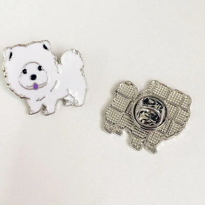 White Shih Tzu Enamel Pin Badge