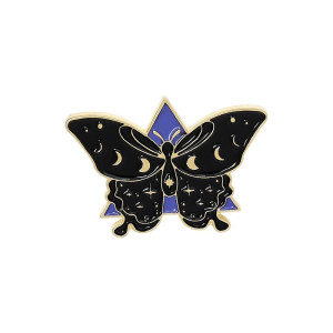 Black Butterfly Enamel Pin Badge