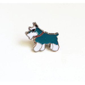 Blue Schnauzer Dog Enamel Pin Badge