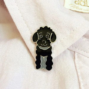 Black Poodle Enamel Pin Badge
