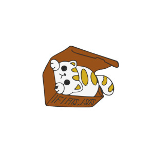 Cat In Box Enamel Pin Badge
