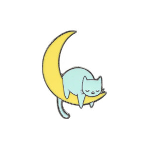 Moon Cat Enamel Pin Badge