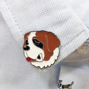 St Bernard Dog Enamel Pin Badge