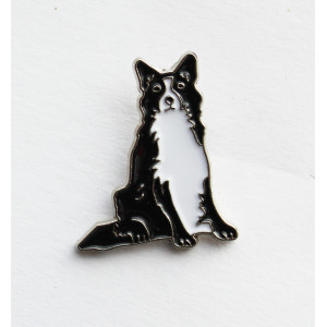 Border Collie Dog Enamel Pin Badge