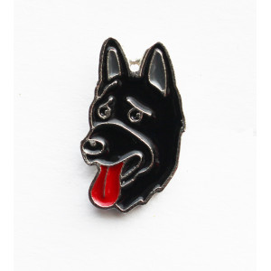 Black German Shepheard Enamel Pin Badge