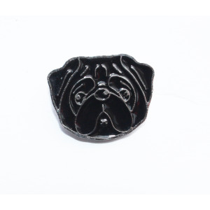 Black Pug Dog Enamel Pin Badge