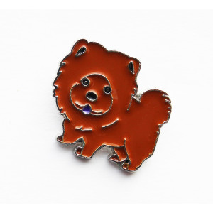Pomeranian Dog Enamel Pin Badge