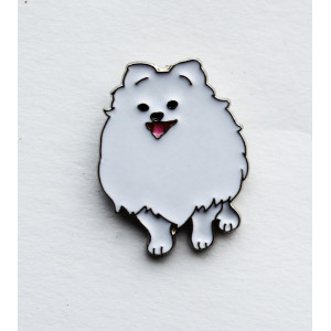 White Samoyed Dog Enamel Pin Badge