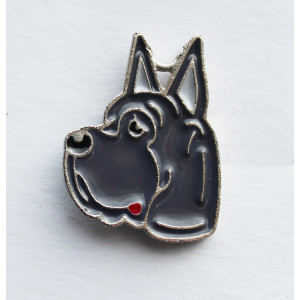 Grey Dog Enamel Pin Badge