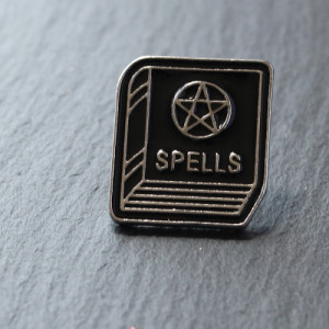 Black Spell Book Enamel Pin Badge