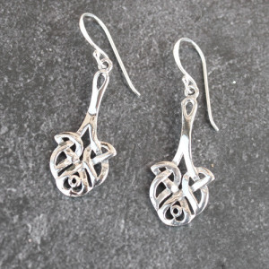 Celtic Drop Earrings in Sterling Silver