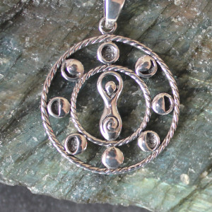 Goddess and Moon Phases Necklace in Sterling Silver