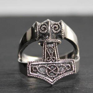 Thor's Hammer Ring in Sterling Silver