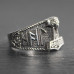 Sterling Silver Thor's Hammer Ring With Runes Size P