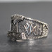 Sterling Silver Thor's Hammer Ring With Runes Size P