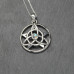 Sterling Silver Pentagram Necklace With Blue Glass Gemstone