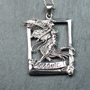 Amy Brown Imagine Fairy Necklace In Sterling Silver by Peter Stone