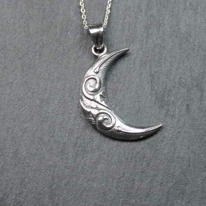 Sterling Silver Moon Necklace