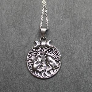 Lisa Parker Moon Gazing Hares Necklace In Sterling Silver