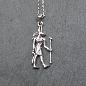 Sterling Silver Anubis Egyptian Silver Pendant By Peter Stone