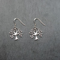 Silver Tree Of Life Trinity Earrings
