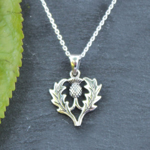 Celtic Thistle Necklace In Sterling Silver by Peter Stone