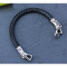 Genuine Leather Dragons Head Bracelet