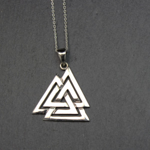 Sterling Silver Valknut Necklace