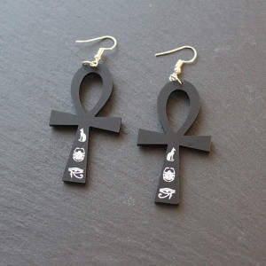 Black Ankh Earrings By Curiology