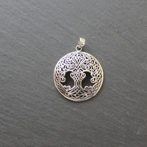 Ornate Tree Of Life Necklace In Sterling Silver