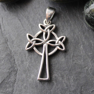 Trinity Cross Necklace In Sterling Silver