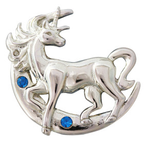 Sterling Silver Lunar Unicorn Necklace By Anne Stokes