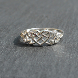 Celtic Heart Ring In Sterling Silver