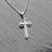Sterling Silver Cross Necklace With Cubic Zirconia Crystals