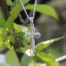 Sterling Silver Cross Necklace With Cubic Zirconia Crystals