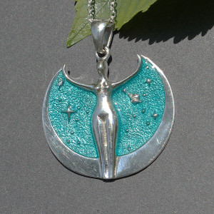 Silver Plated Star Goddess Necklace By Peter Stone