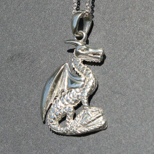 Seated Dragon Necklace by Peter Stone