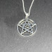 Pentagram And Sacred Spiral Necklace In Sterling Silver by Peter Stone