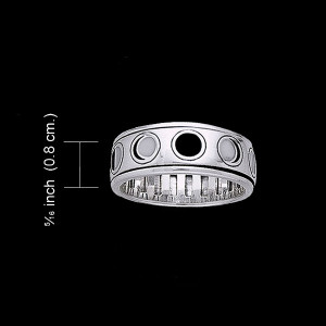Sterling Silver Moon Phases Spinner Ring By Peter Stone