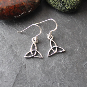 Celtic Triquetra Knot Earrings In Sterling Silver