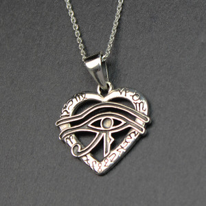 Egyptian Heart Pendant In Sterling Silver