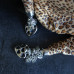 Leopard Print Narrow Scarf In Brown