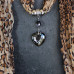 Leopard Print Chiffon Scarf With Heart Pendant