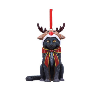 Reindeer Cat Hanging Ornament By Lisa Parker