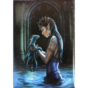 Water Dragon Fridge Magnet by Anne Stokes
