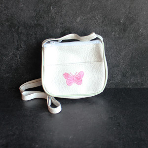 Girls Butterfly Purse In White