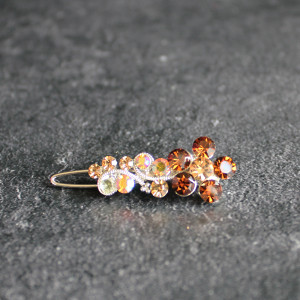 Beautiful Topaz Coloured Small Flower Hair Clip