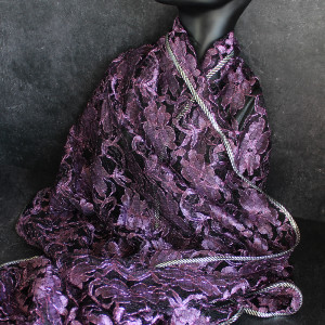 Soft Lace Stole In Shimmering Purple